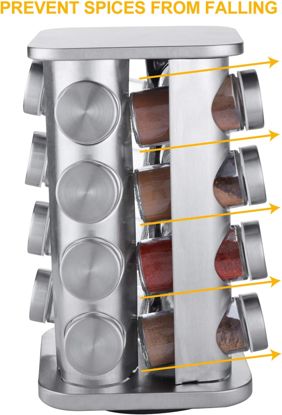 DEFWAY Revolving Spice Racks Organiser – Stainless Steel Free Standing ...