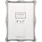 GorYeeFine Silver 5x7'' Premium Alloy Picture Frame,Luxury High-End Decor 7x5'' Photo Frames with Real Glass and Velvet Backing,for Tabletop or Wall Hanging