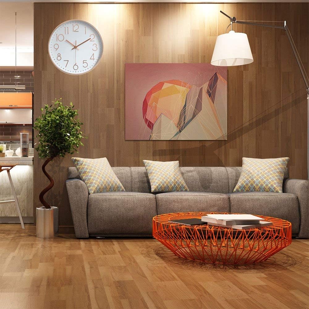 jomparis 12 Inch Battery Operated Silent Non-ticking Wall Clock, Quality Quartz Sweep Rose Gold Wall Clock for Home Bedroom School - Image 5