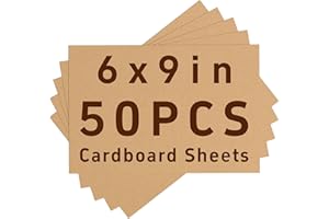 DERZIFUN 50 Pack 6x9 Corrugated Cardboard Sheets, 3mm Thick Card Board Paper Mailer, Thin Cardboard Sheets for Crafts, Diy Art, Shooting, Cardboard Inserts, Dividers