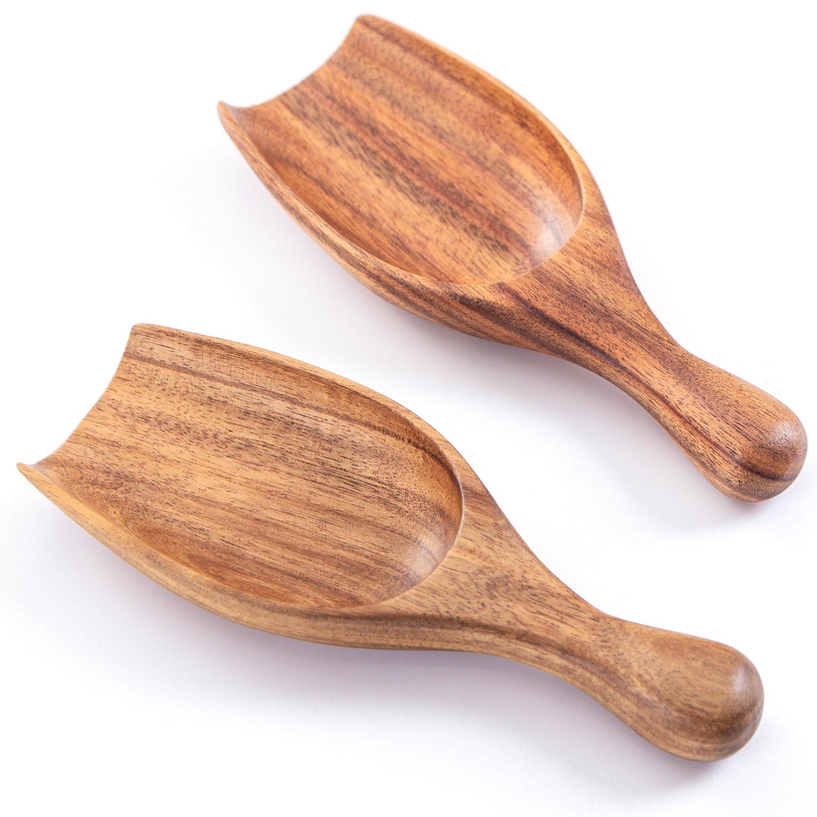 Photo 1 of GinSent Wood Coffee Scoop-2 Pieces Large Measuring Spoons for Ground Coffee,Tea,Sugar,Seasoning-Multipurpose Wooden Scoop for Jars,Canisters,Bath Salts,Laundry Detergent(Acacia Wood)