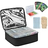 Boczif 26 Slots Seed Storage Organizer Box with Insulated Bag Seed Envelopes Bag and Label Stickers, Garden Seed Container for Seed Packets, Plant, Flower, Vegetable Seeds