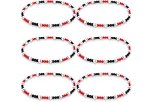 Liliaafar 6 Pcs Baseball Beaded Necklace for Teenager Bling Rhinestone Clay Beaded Necklace Gifts for Sports Team Fans