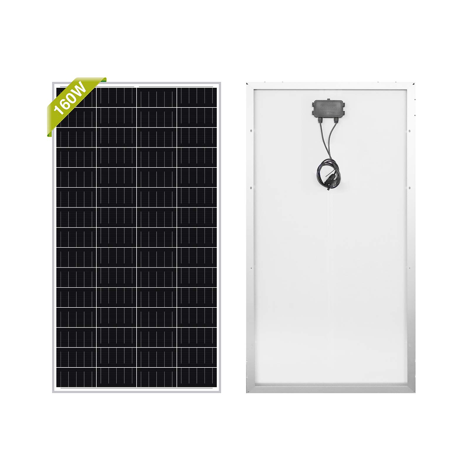 Newpowa 160 Watt Monocrystalline 160W 12V Solar Panel High Efficiency Mono Module RV Marine Boat Off Grid