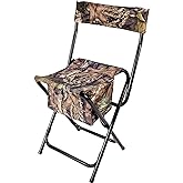 AMERISTEP Hunting Foldable Design Portable Lightweight High-Back Blind Chair with Backrest, Mossy Oak Break-up Country