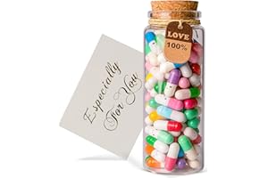TINTNUT Long Distance Gifts For Girlfriend/Boyfriend - 100pcs Capsule Letter Message in Bottle - Cute Romantic Sentimental Love Notes