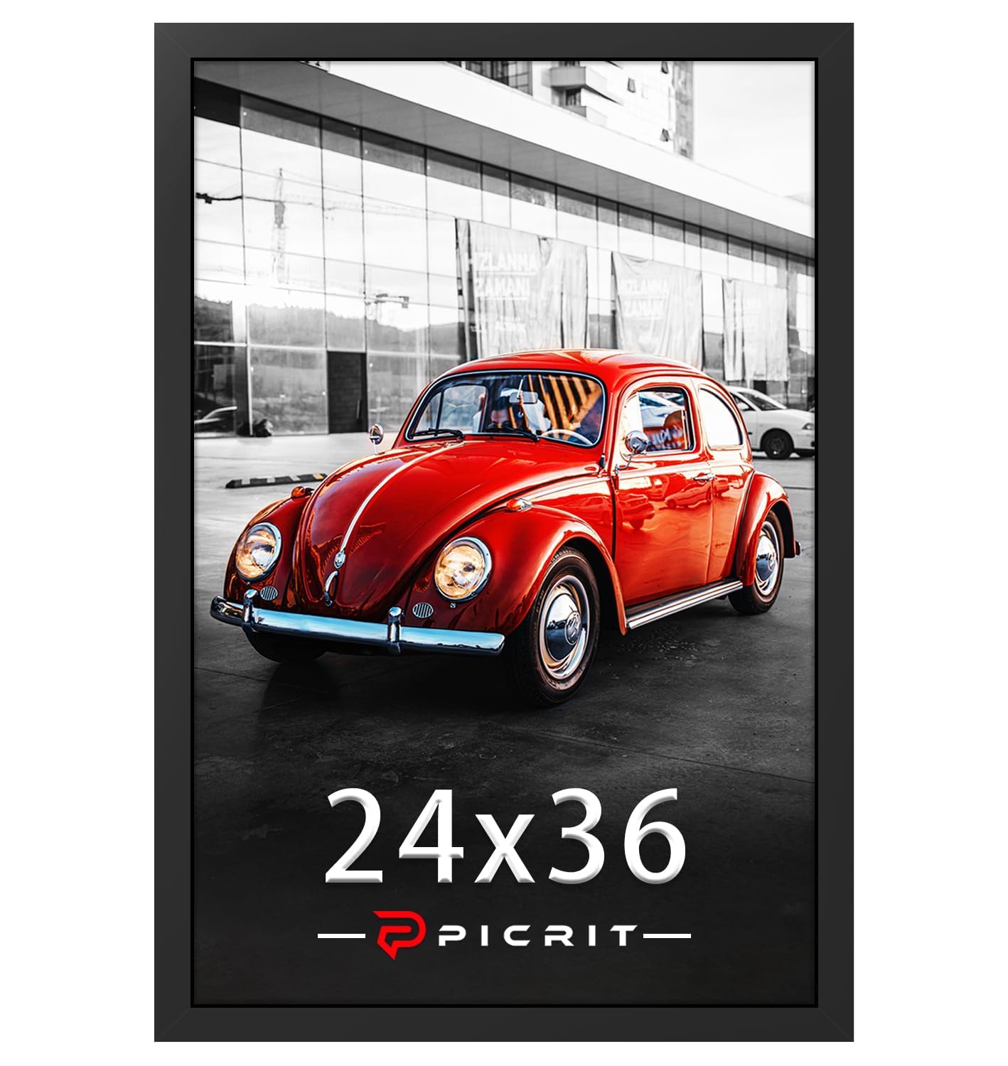 Photo 1 of ***MISSING PARTS***
Picrit 24x36 Poster Frame, Picture Frame for Wall Mounting Display, Black