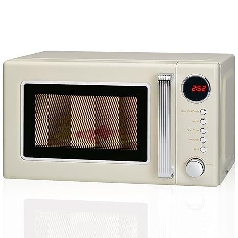 Microondas con grill 20 litros retro estilo vintage, 700/1000W, 5 ...