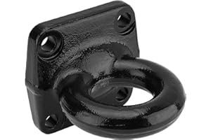 Racewill 4-Bolt Pintle Hitch Lunette Ring, I.D. 3 inch, Towing Weight 60000 lbs, Black Heavy Duty Steel with 6 inch Bolt Base for Truck Trailer