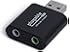 Plugable USB Audio Adapter with 3.5mm Speaker/Headphone and Microphone Jacks (Black Aluminum; C-Media HS 100B Chip; Built-In Compatibility with Windows, Mac, and Linux)