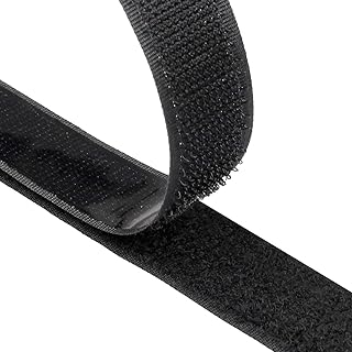 Klettband Selbstklebend,8M Extra Stark Doppelseitig Klebende | Klettverschluss | Selbstklebendes Klebepad, 20mm Breit, Schwarz