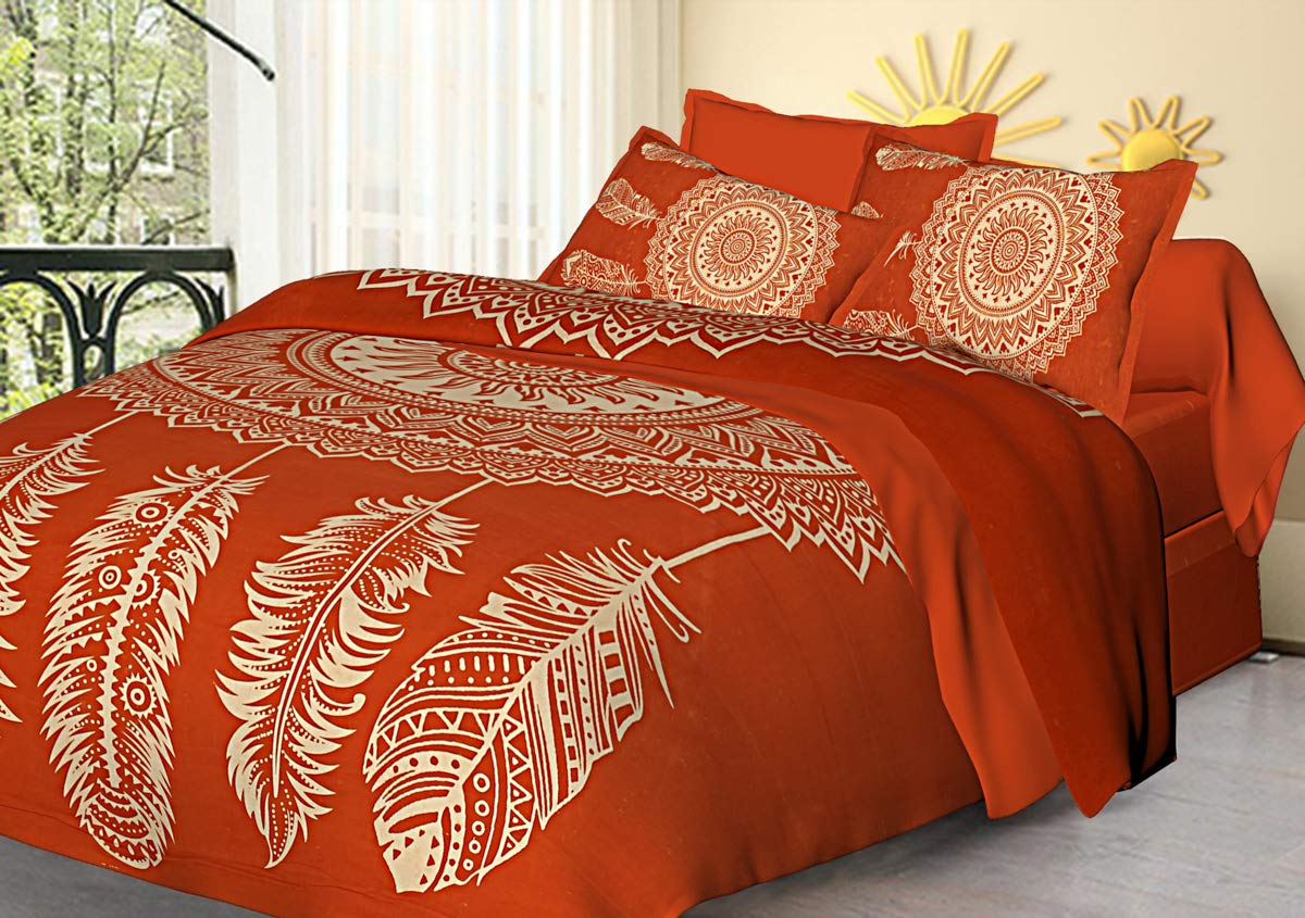 Danadipa 86 X 102 Inches Mor Pankh Collection Bed Sheets