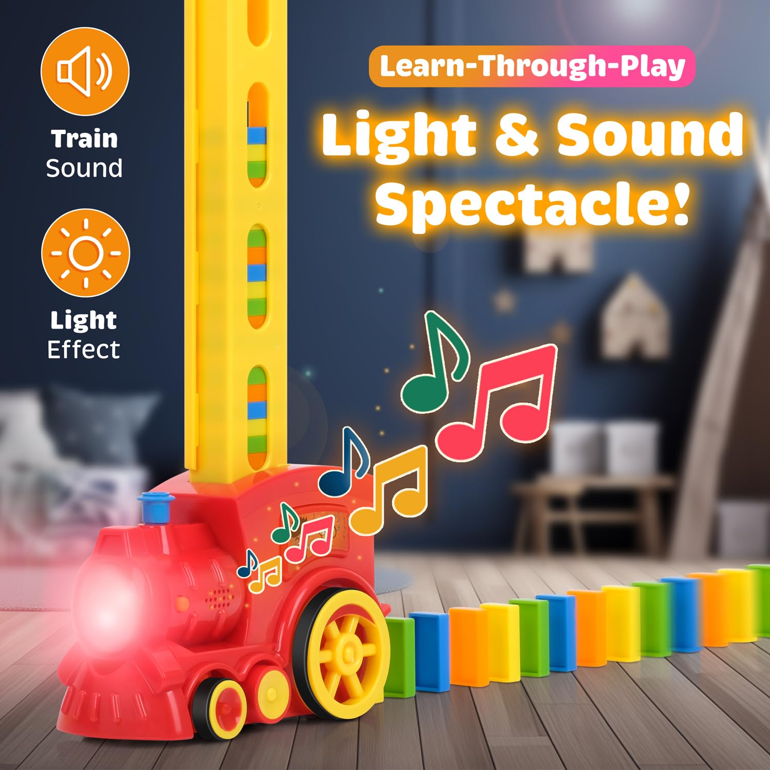 Domino Train - Domino Train for Kids, Dominos Trains Toys, Kids Dominos Set 300/220/160 Pcs, Automatic Set, Montessori Educational, Toys for Autistic Kid Ages 3-5, 160