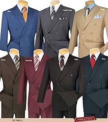 VINCI Wool Feel 6 Button Double Breasted Solid