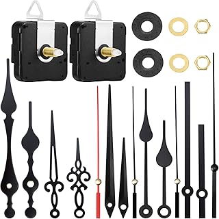 Mudder 2 Stück Hoch Drehmoment Lange Welle Uhrwerk Bewegung Mechanismus mit 5 Verschiedenen Paaren Hände DIY Uhr Ersatzteile