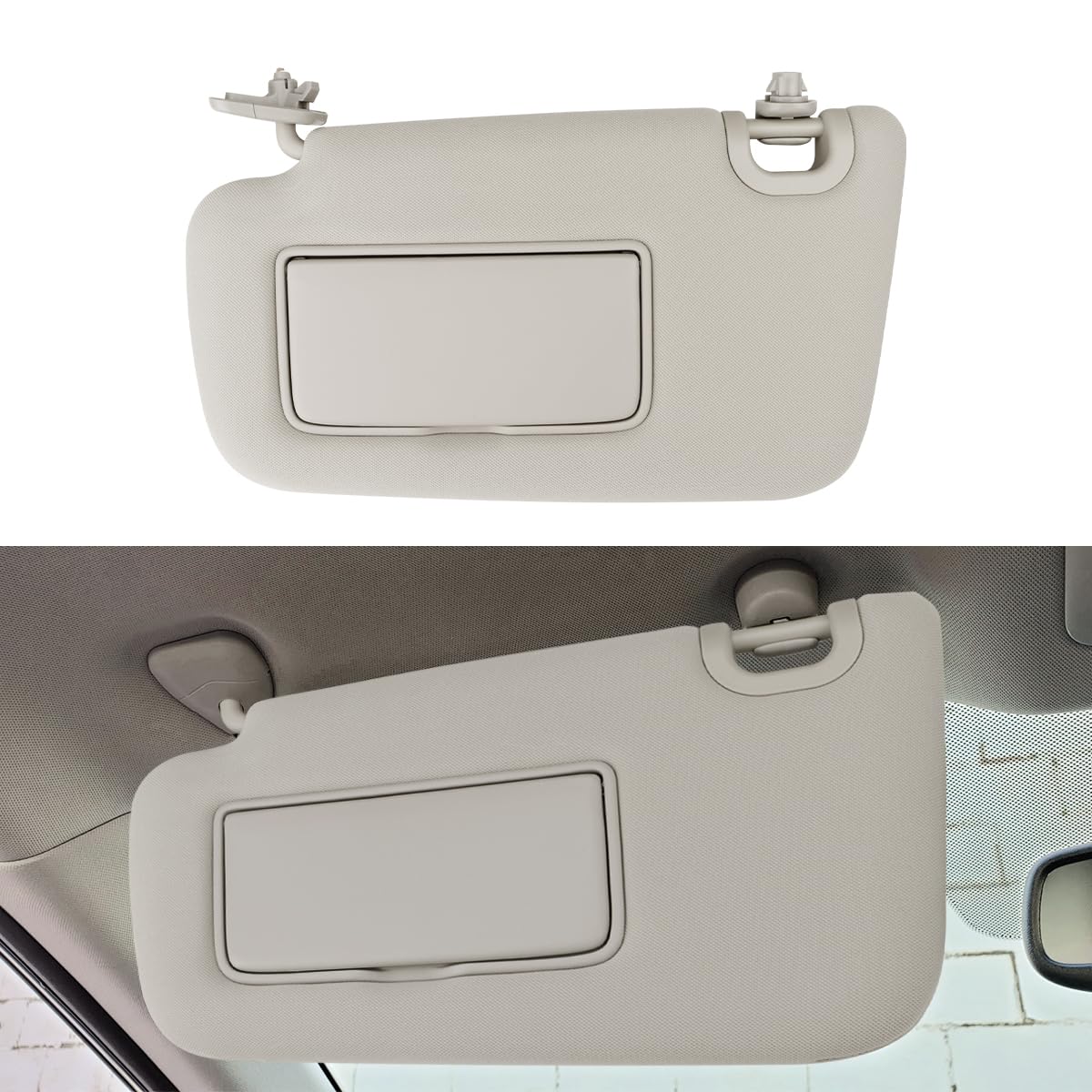 Photo 1 of INTGET Beige Driver Side Sun Visor for Nissan Sentra Accessories 2013 2014 2015 2016 2017 2018 2019 Cloth Car Sun Shade Protection Replacement with Visor for Nissan Sentra Left Side Sun Visor