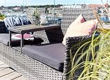 EVRE Lisbon Rattan 2 Seater Bench with Table Outdoor Garden Furniture view 4