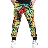 BINPAW Boys Printed Pants Funny 3D Graphic Drawstring Jogger Sweatpants for Kids 4-16Y