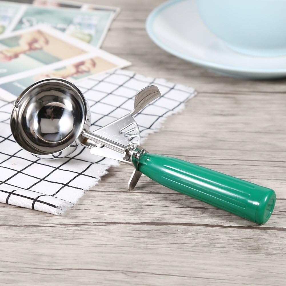 Stainless Steel Ice Cream Spoon Fruit Vegetable Spoons Kitchen Gadget Tool Coffee 9 Sizes (Size : 6.5cm), Green - Image 4