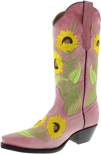 cowgirl boots with sunflowers