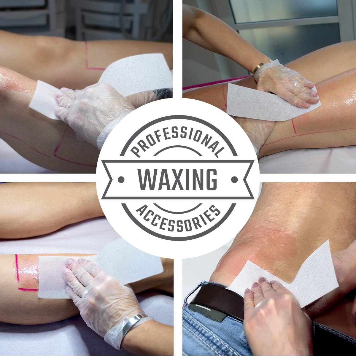 Professional quality fleece strips from PINK Cosmetics (100 pieces) for wax and sugar paste - Image 3