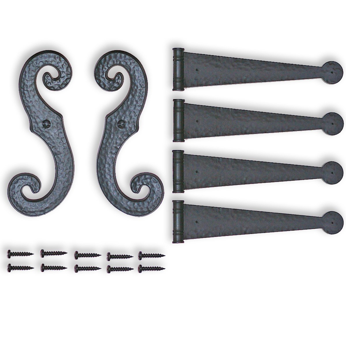 Decorative Vinyl Shutter Hinges and S Holdback Hooks for Exterior
