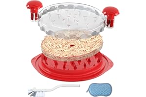 JOYEE＆ELEPHANT Chicken Shredder, Visible Chicken Breast Shredder Tool Twist with Large Meat Shredder Machine - Ergonomic Handle, Dishwasher Safe (Red)