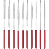 Quacc 10 PCS Diamond Needle File Set Small Metal Riffler Files Miniature Files Tools 140mm for Glass Wood Stone Jewelry