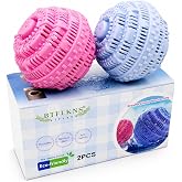 Laundry Balls Set, Eco-Friendly Super Washing Machine Laundry Ball, All Natural Washer Ball Laundry Detergent Alternative, Household Can Be Reused 2000 Washings(2pcs Balls, Pink,Blue)