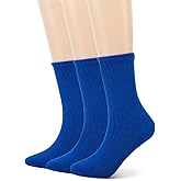 Toauqo Women's Casual Cotton Crew Sock 3-Pack Basic Pure Color Soft Comfort Socks