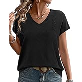 WIHOLL Short Sleeve Sweater for Women V Neck Trendy Cute Tops Business Casual Outfits Cap Sleeve