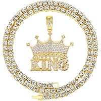 Amazon.com: MAXBLING81 Gold Plated King Crown Lion Pendant & 10mm