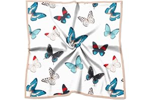 BHAHB Silk Feeling Scarf 27.5 Inches Large Square Satin Head Hair Wrap Fashion Cute Aesthetic Decoration for Women Girls