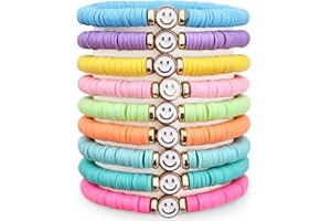 JIASHUYEYE Preppy Bracelets for Teen Girls - Stackable Boho Surfer Friendship Bracelets Set for Little Girls & Women