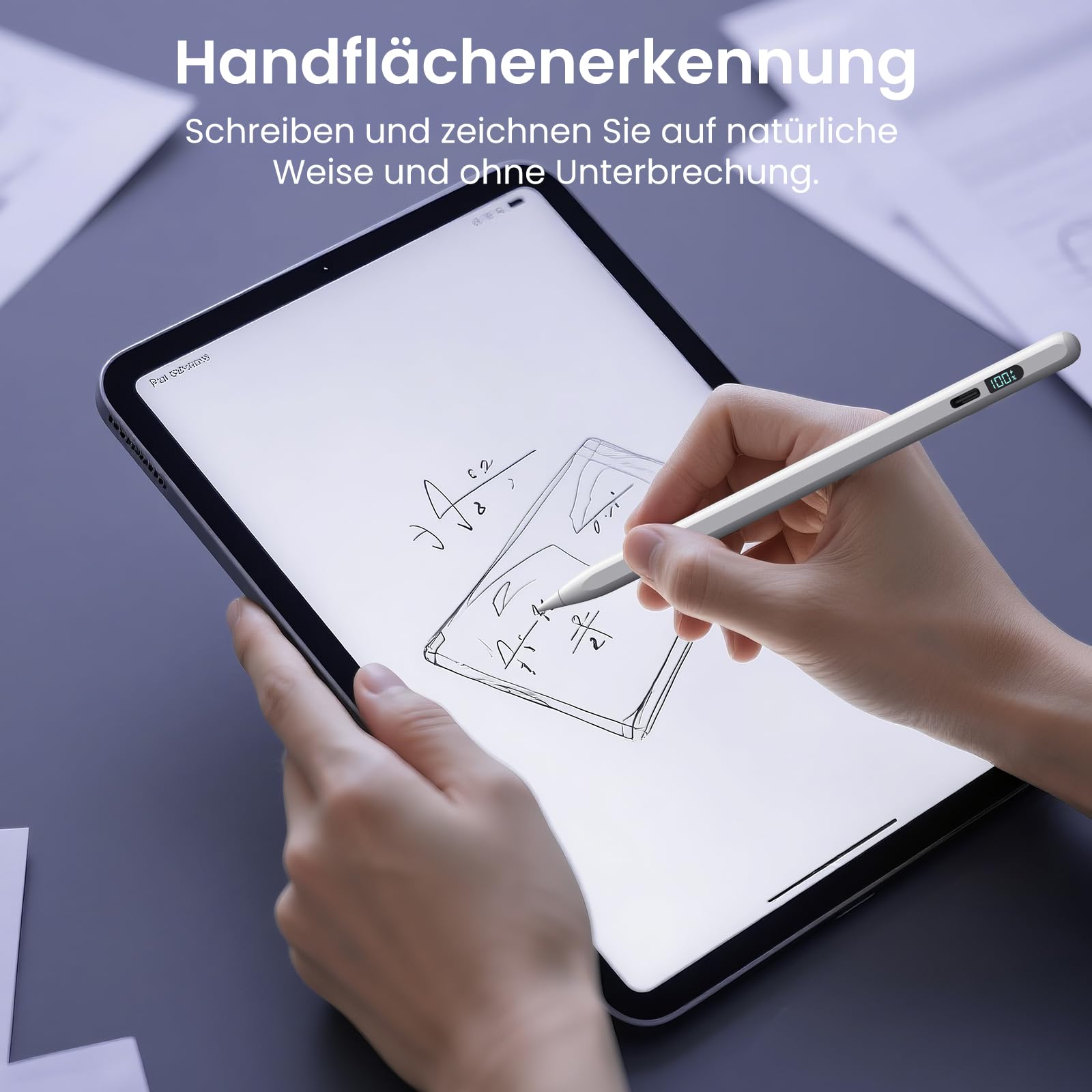 Mixoo Stylus Pen für iPad Apple2018-2026 ipad Stift 3X Schnelleres Laden/Arbeit11st. Handflächenablehnung/Neigungssensitivität,Kompatibel mit iPad11(A16)/10/9/8/7/6,Pro11/12.9/13'',Air3-5/Mini5/6/7 7