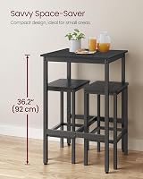 VASAGLE Breakfast Bar Square Tall Table 60x60x92 cm Ebony Black LBT025B56 view 4