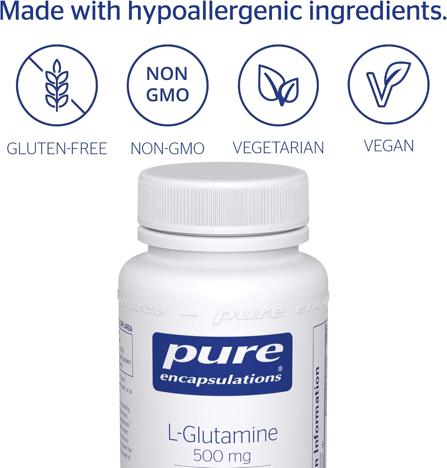 Pure Encapsulations L-Glutamine 500mg - Energy and Immune Support - 90 Capsules, Red, 90 count (Pack of 1) - Image 5