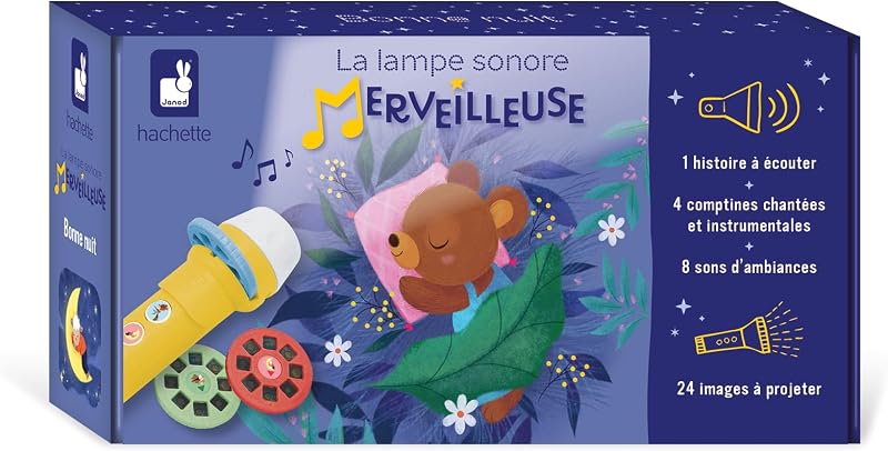 - Lampada sonora meravigliosa - Buona Notte - Storia dei bambini - Lampada per bambini disponibile in 4 Universo - Scatola di storia per bambini evolutiva - Attività per bambini 3 anni e +