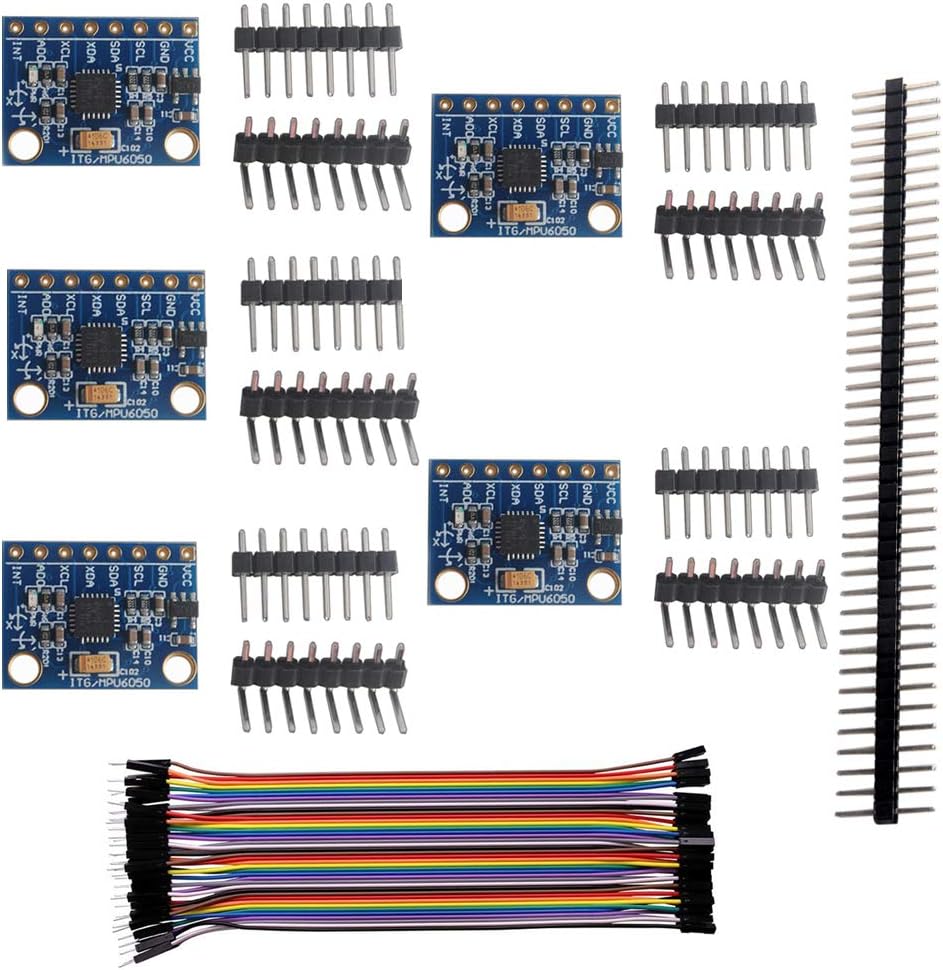 Stemedu 5pcs Gy 521 Mpu 6050 Accelerometer Gyro Sensor 6dof 3 Axis Imu 16 Bit Ad Converter Data Output Iic I2c For Quadcopter Drone Rc 40p Dupont Cable Home Audio Theater Amazon Com