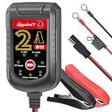 2A Trickle Battery Charger Automatic Maintainer 6V 12V Smart Float Charger for Automotive Car Motorcycle Lawn Mower Tractor SLA ATV AGM Gel Cell Lead Acid Batteries