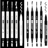 GETFOO Black &amp; White Acrylic Paint Pens, Dual Tip, 0.7 mm Fine Tip 10 Pack | Dual Tip Acrylic Pens, Quick Drying, Waterproof and Fade Resistant, for black paper,Wood, Canvas, Rock, Ceramic &amp; DIY Crafts