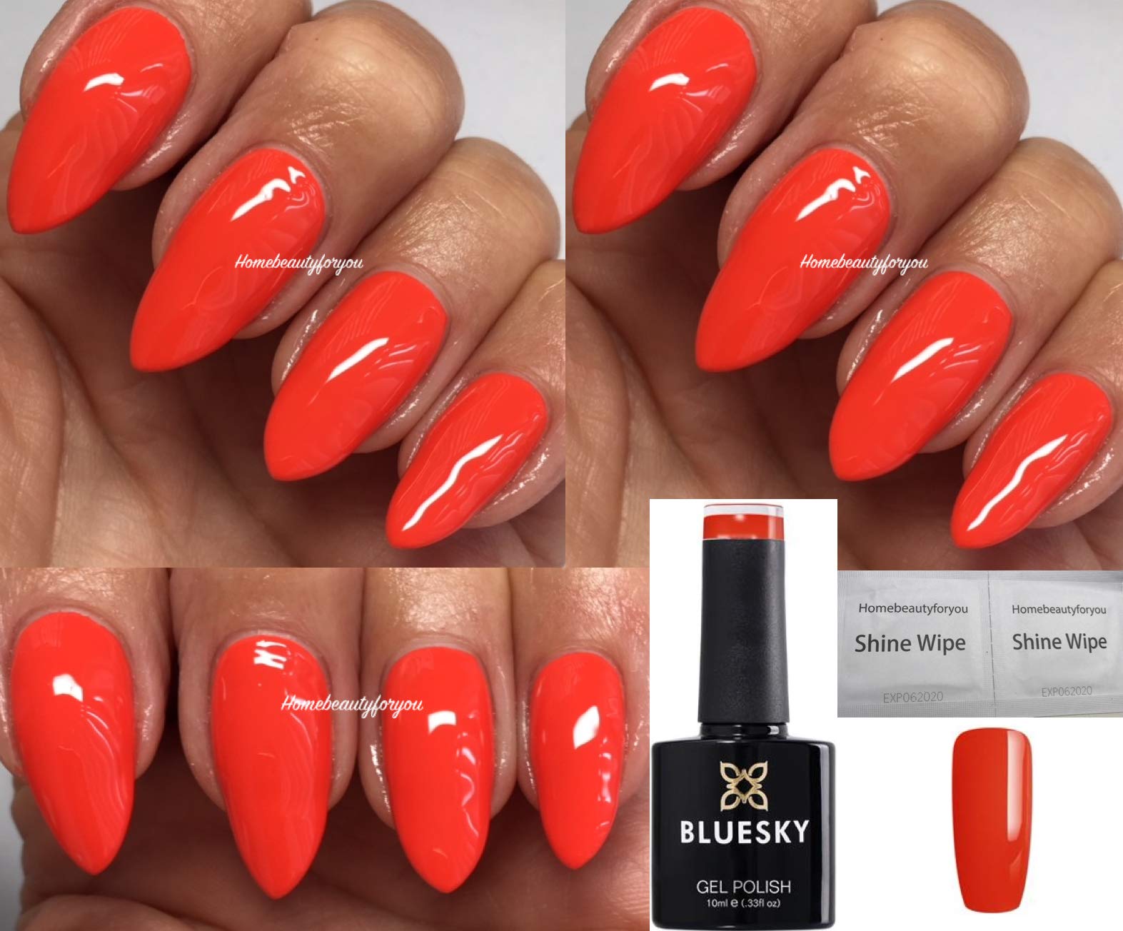 Bluesky Nail Gel Polish Orangey Red Cherry Tomato Summer Vibes SV04 UV LED Soak