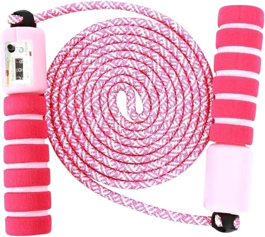 BLILI Jump Rope with Counter, Sponge Handle Skipping Rope for Boys Girls Fitness Exercise, Adjustable Length Up to 21.6m