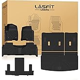 LASFIT Floor Mats & Cargo Mat with Backrest 2021-2026 & Only 7 Seats(Not for 8/9 Seats) for Chevy Tahoe/GMC Yukon(Only Yukon, Not Fit Yukon XL)/Cadillac Escalade(Only Escalade, Not Fit Escalade ESV)