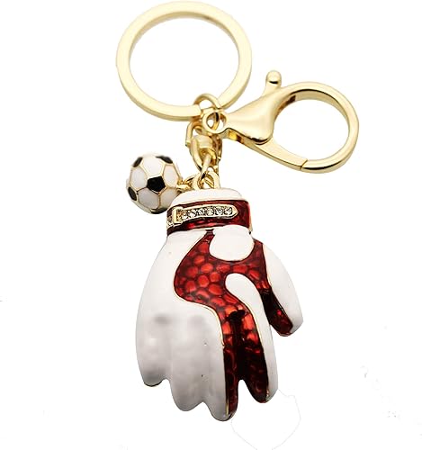 Amazon Jiyaoandx キーホールダー メンス 人気 サッカー リング カップル レディース キーチェーン サッカーグローブ 男性 キーケース 父の日 プレゼント 彼氏彼女 車のキング 人気 赤 キーホルダー 通販
