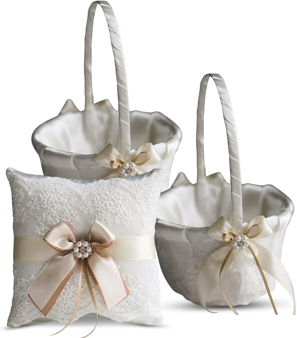 champagne flower girl basket