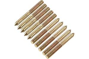 uxcell M8 Hanger Bolts Length 3"(75mm) Double Headed Bolts Self-Tapping Screw 8mm Wood Joint Furniture Legs 10pcs