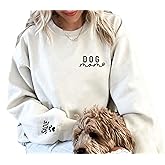 Up2ournecksinfabric, Custom Dog Mom Sweatshirt - Women's Paw Sweatshirt Gift for Dog Lover Grey