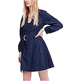 Free People Womens Karmen Denim Above Knee Casual Dress Blue XS