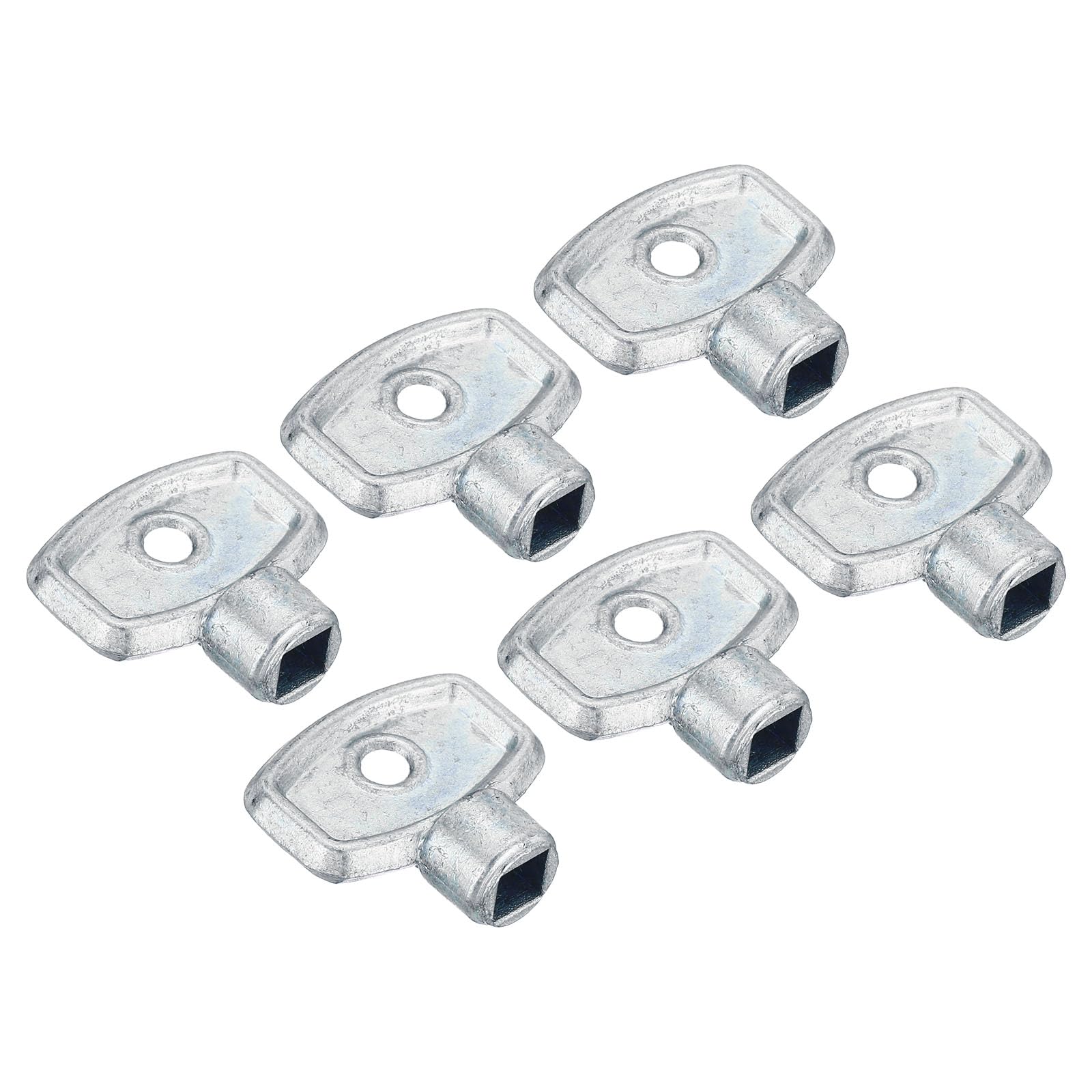PATIKIL Radiator Valve Keys, 6 Pack Zinc Alloy Square Socket Vent Air Valve Key Wrench Plumbing Bleeder Tool for Radiator Heater Faucet, Silver